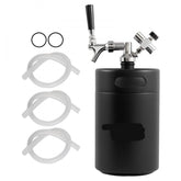 Beer Growler Tap System, 170Oz 5L Mini Keg, 304 Stainless Steel Pressurized Beer Growler, Keg Growler with Pressure Display, CO2 Regulator Faucet, Leak-Proof Ring For Draft, Homebrew, Craft Beer